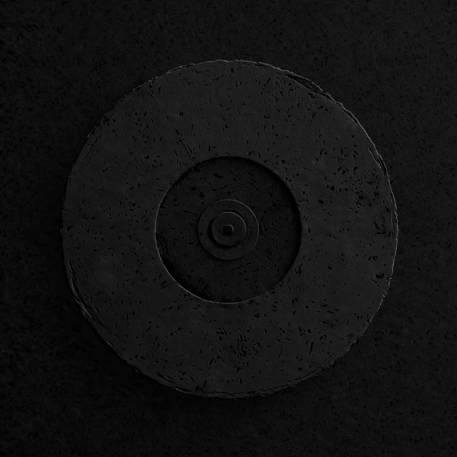 Aesthetic black profile: minimal black circle design with subtle texture