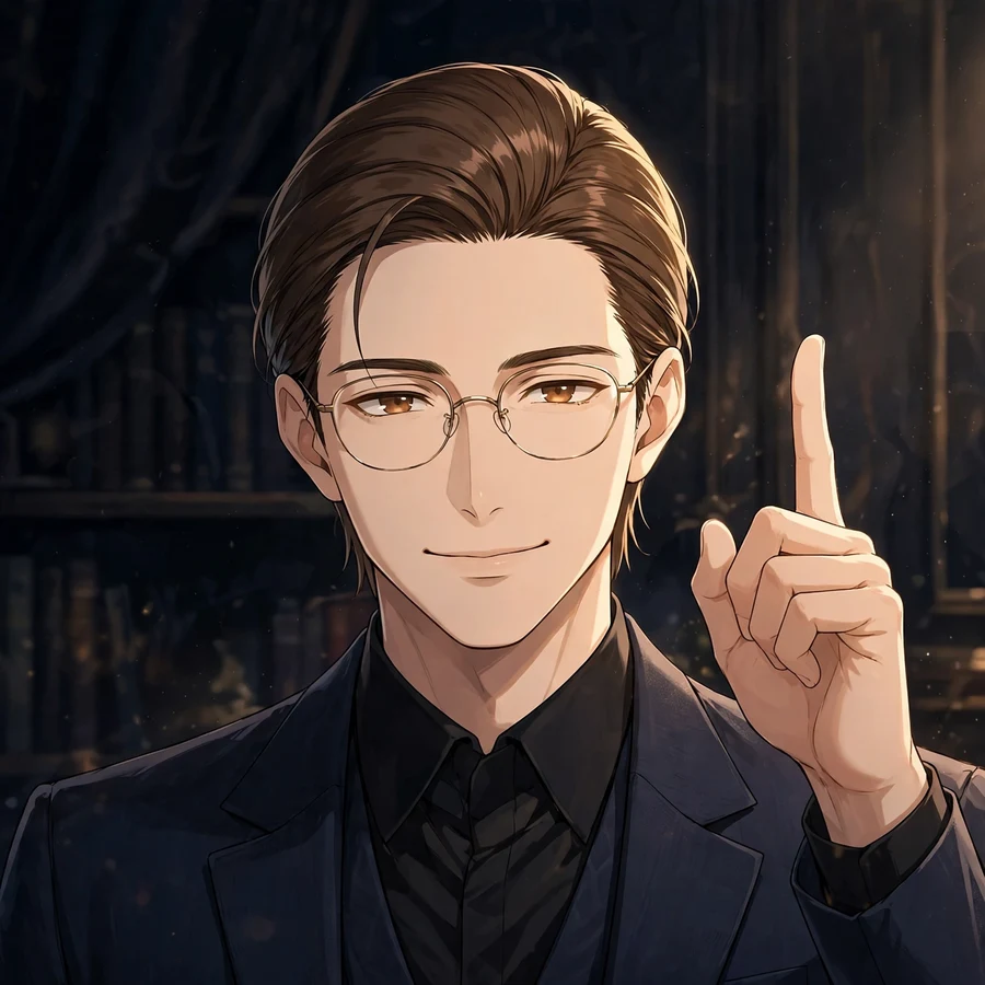 Aizen pfp: original calm smile with finger raised, lecturer vibe
