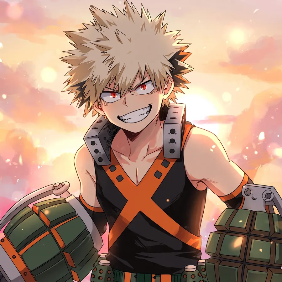 Aesthetic Bakugo pfp: original pastel sunset