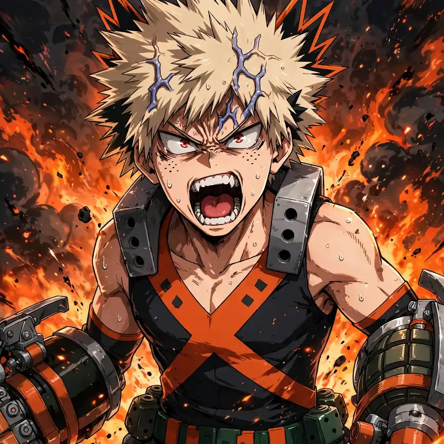 Angry Bakugo pfp: original furious shout