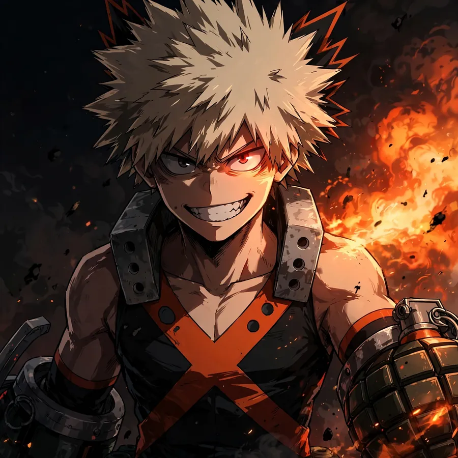 Bakugo dark pfp: original blast glow