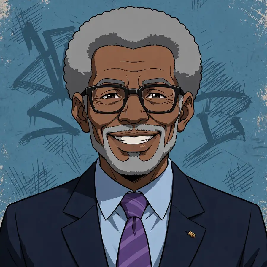 Granddad pfp: original distinguished old gentleman with gray hair, glasses and suit