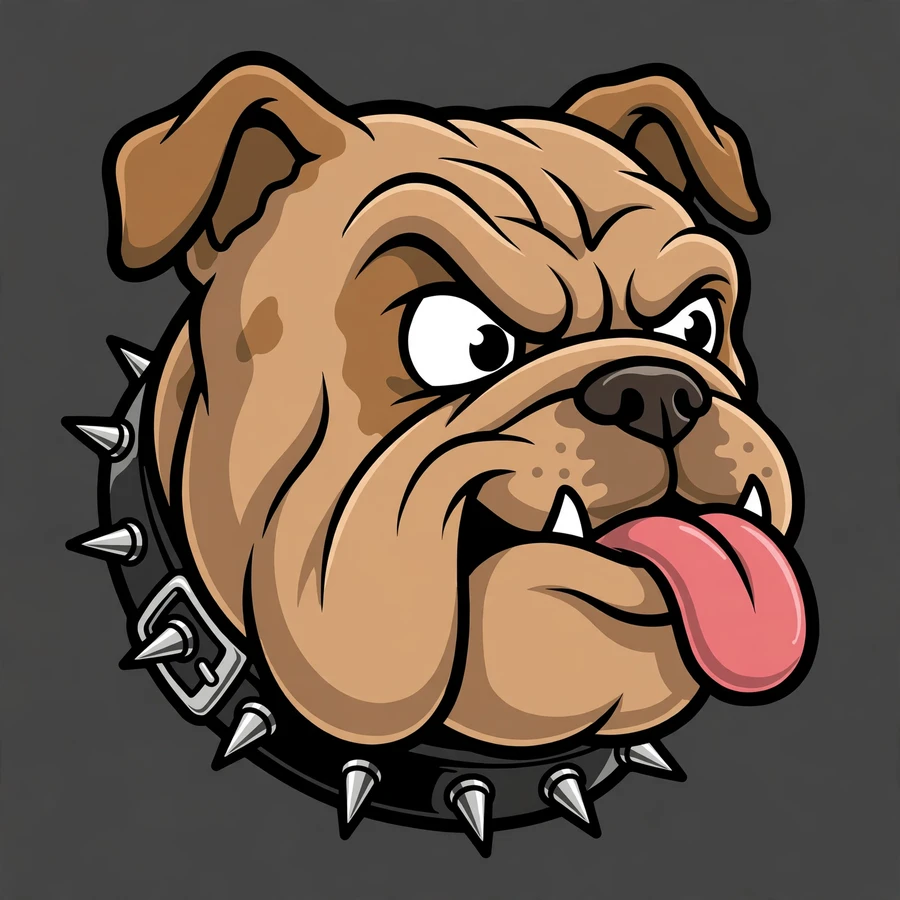 Cool funny pfp for boys: tough bulldog with its tongue out