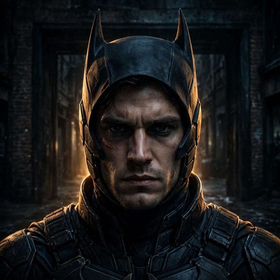 Classic Batman pfps: original warm amber-lit cowl portrait