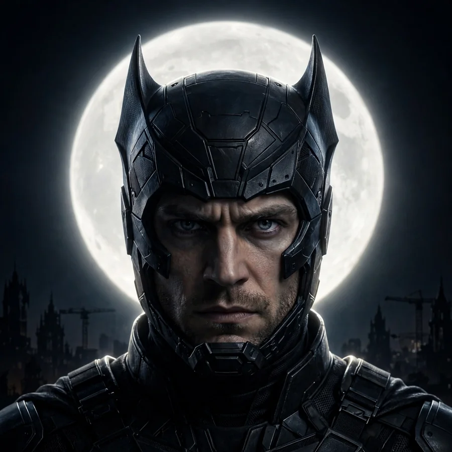Moonlight Batman pfp: original silhouette before a full moon