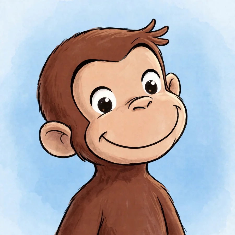 Curious George pfp classic: original playful grin