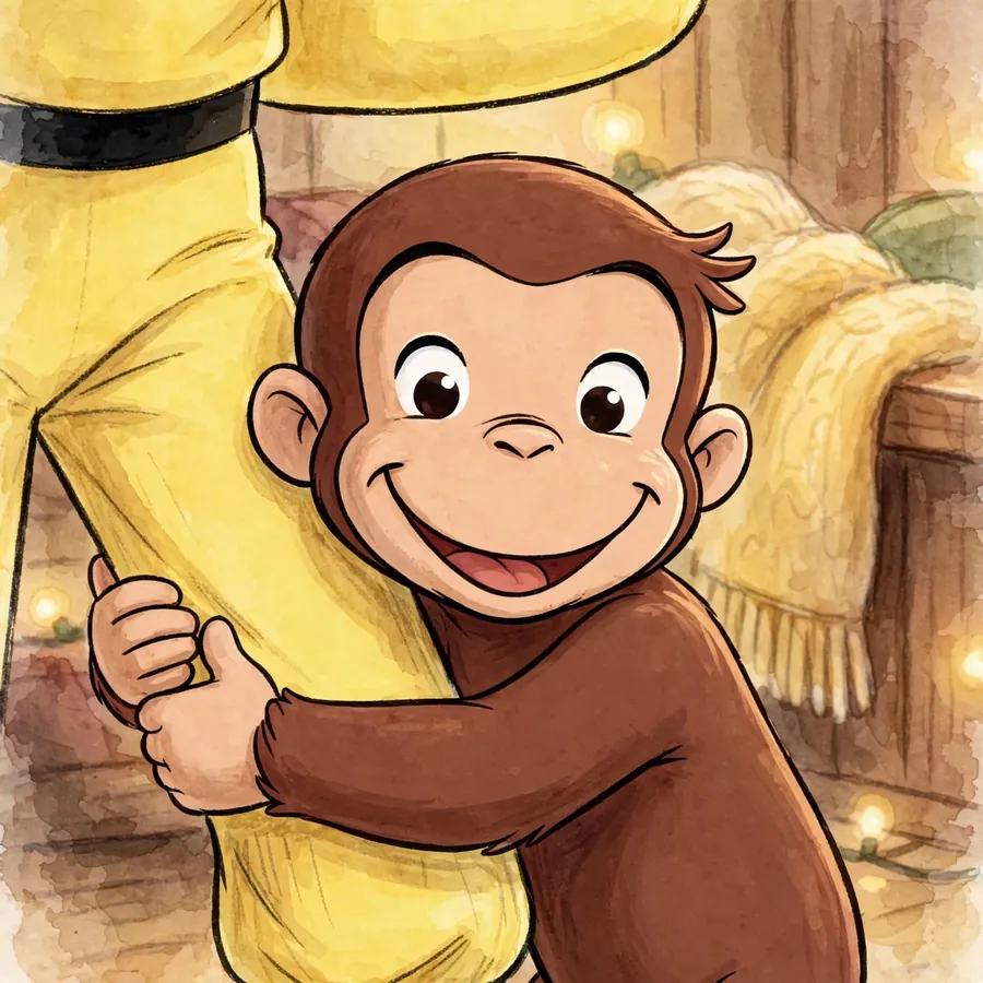 Curious George friends pfps: original hug