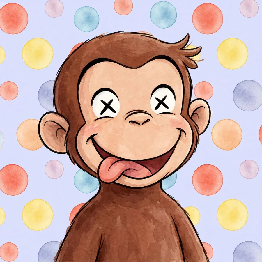 Funny Curious George pfp: original cross-eyed grin