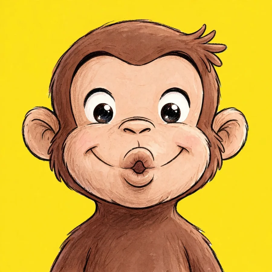 Funny Curious George pfps: original fish-lips