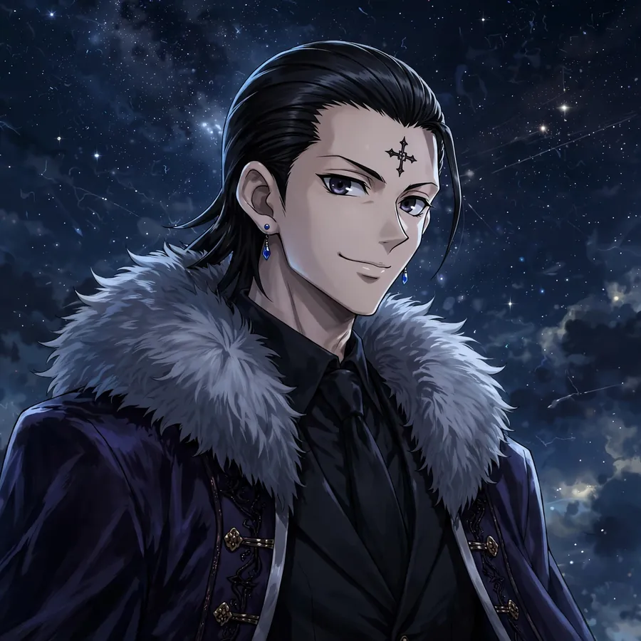 Chrollo pfp: original cross tattoo close-up