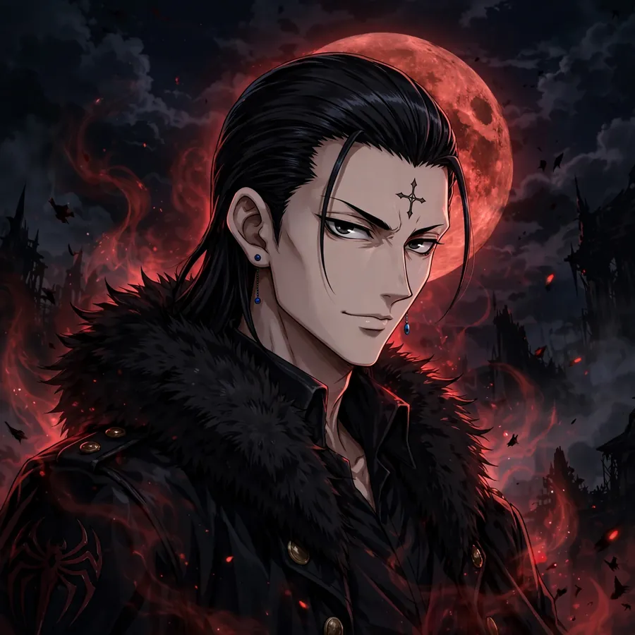 Dark Chrollo pfp: original moonlit portrait