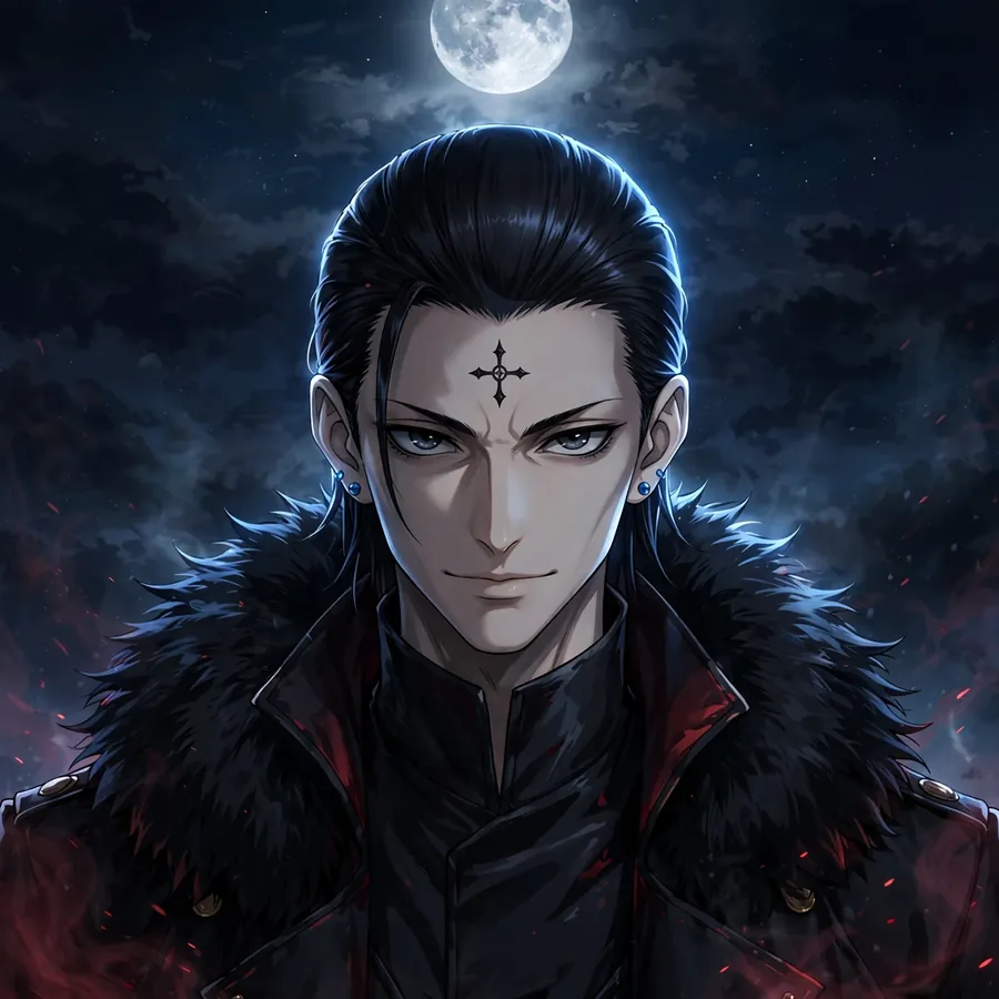 Chrollo pfp dark: original red-black