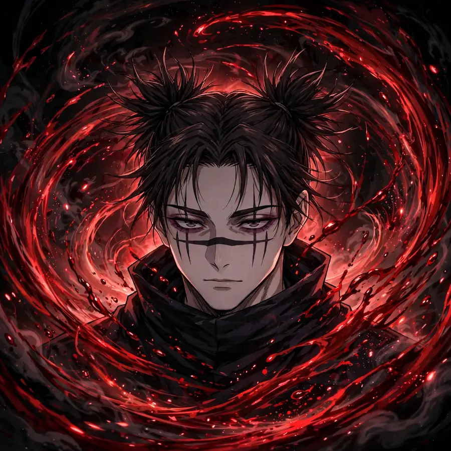 Choso pfp: original supernova blood burst with swirling red energy