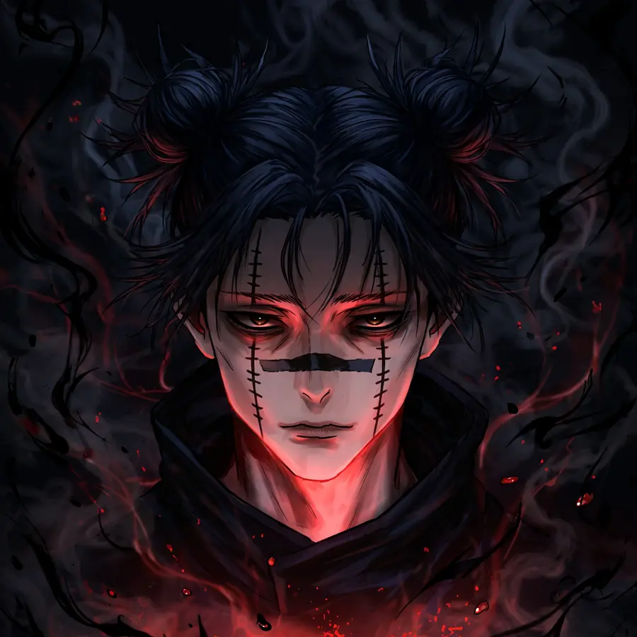 Dark Choso pfp: original blood manipulator surrounded by black fog
