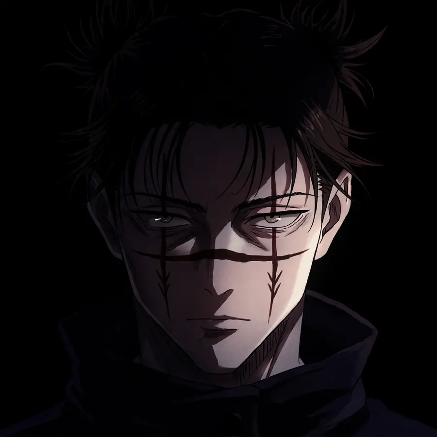 Dark Choso pfp: original void-black portrait with pale face focal point