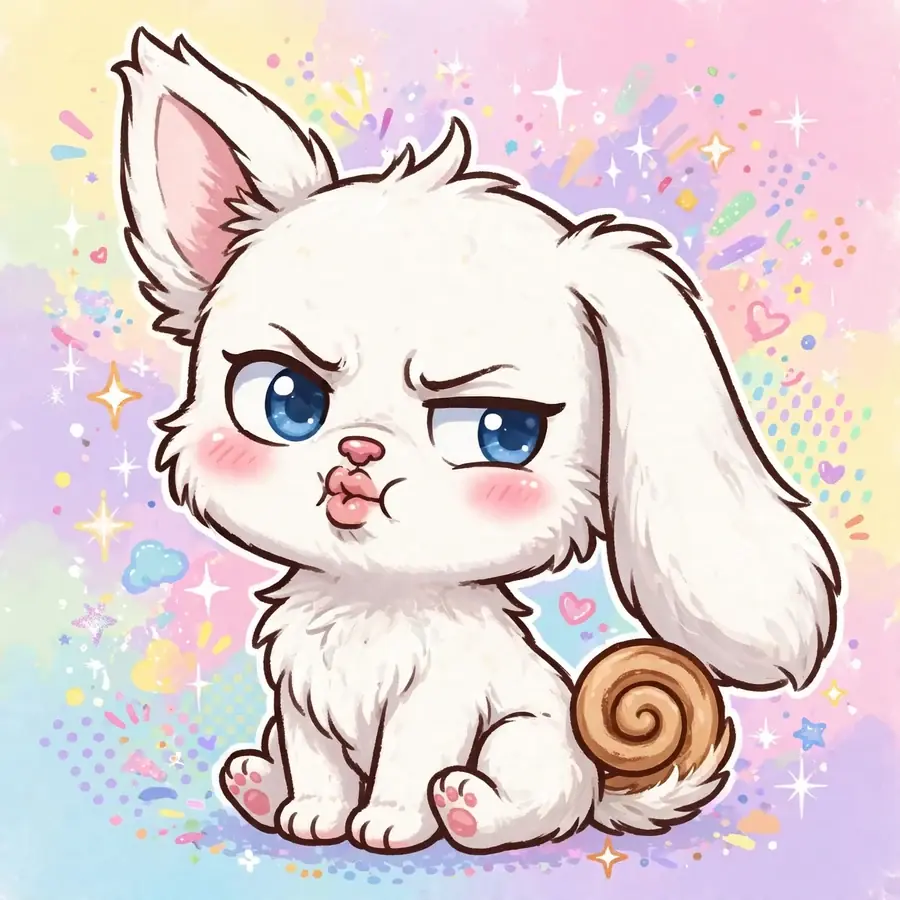 Cinnamoroll pfp funny: original puppy doing a sassy side-eye glance