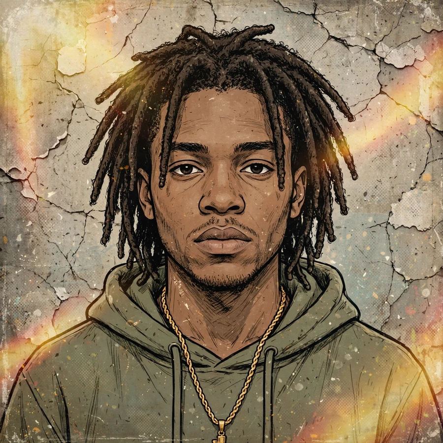 Throwback chief keef pfp: retro portrait with washed-out colors, light leaks