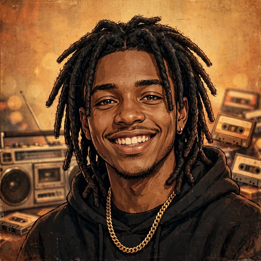 Throwback chief keef pfp: nostalgic 2012 portrait with boombox and cassettes