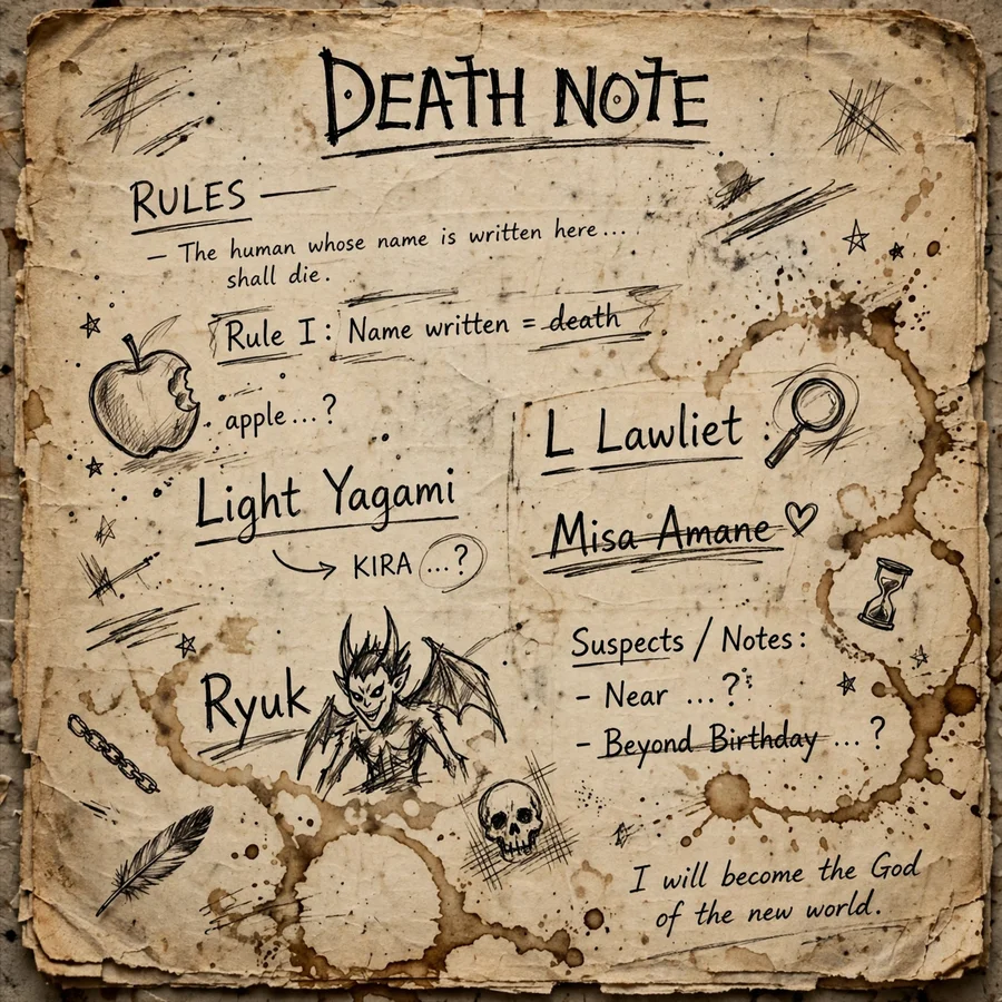 Death note aesthetic pfp: original lo-fi notebook page texture art