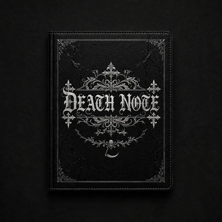 Iconic death note pfp: original notebook with gothic title