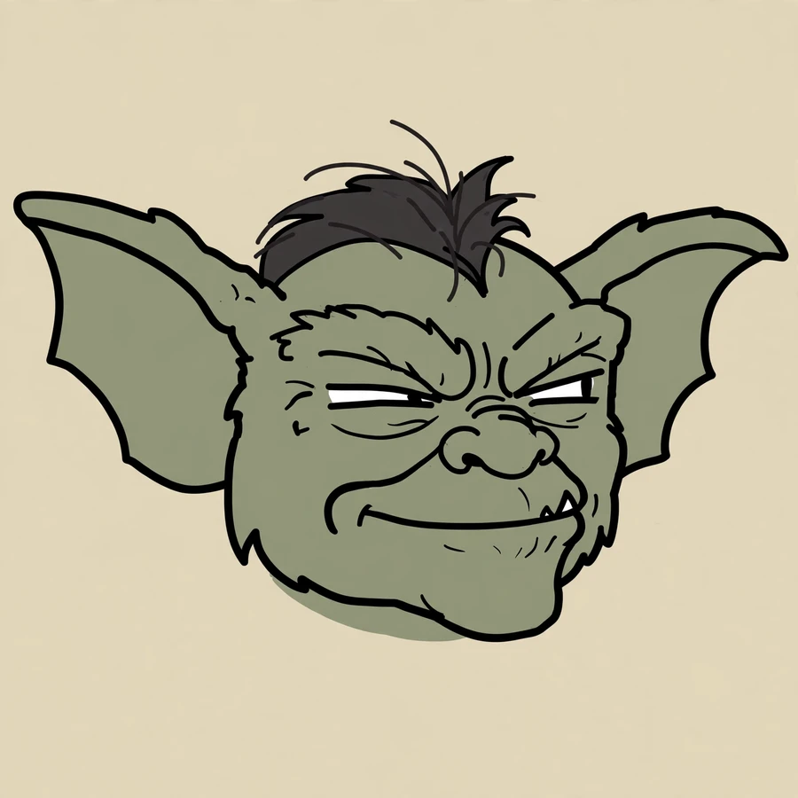 Meme pfp for discord: squinting gremlin giving savage side-eye
