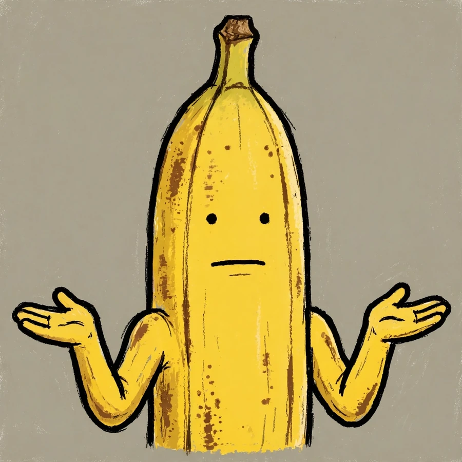 Funny discord pfp: deadpan banana shrugging at everything