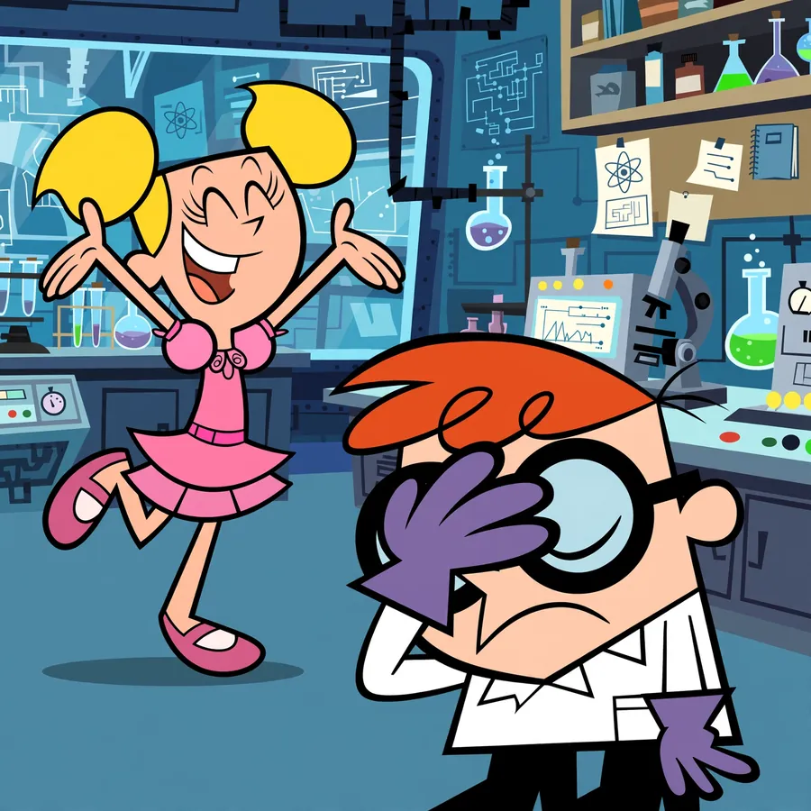 Dee Dee Dexter pfp: original Dexter facepalming at his sister
