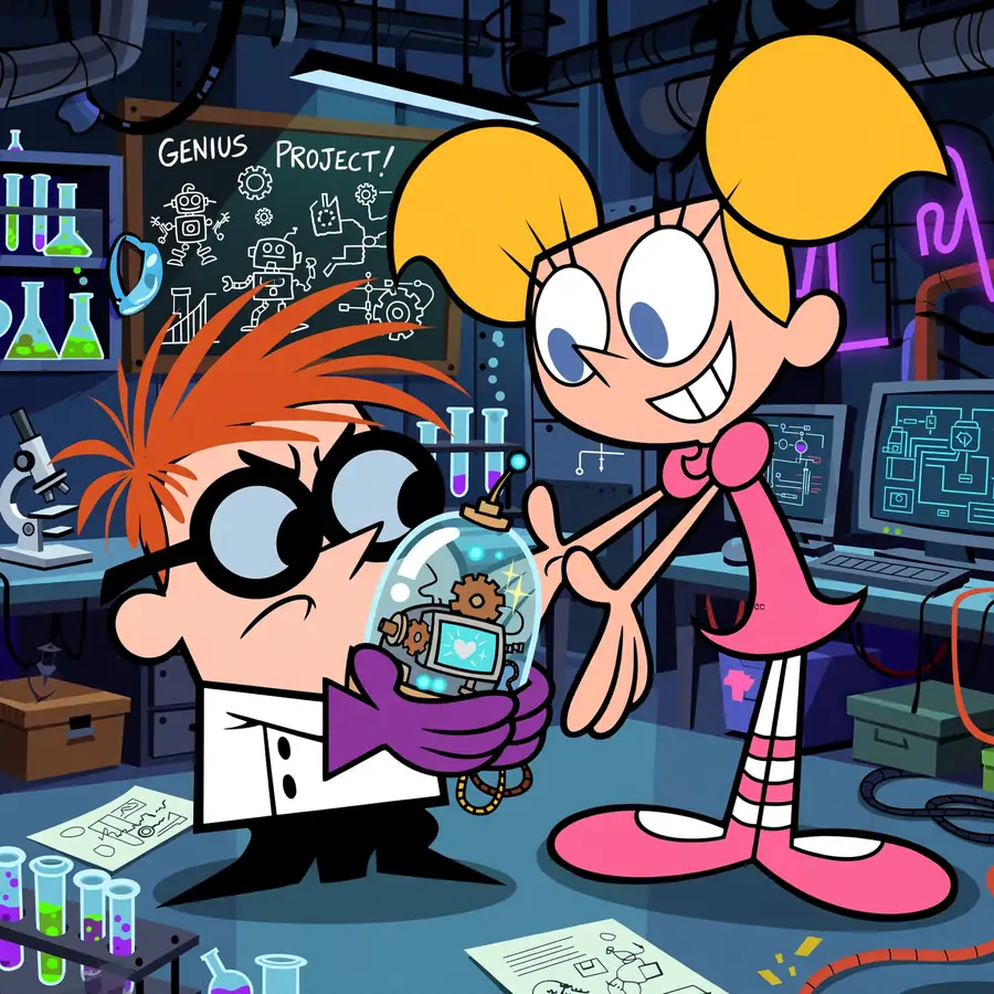 Dee Dee pfp Dexter: original invention tug-of-war