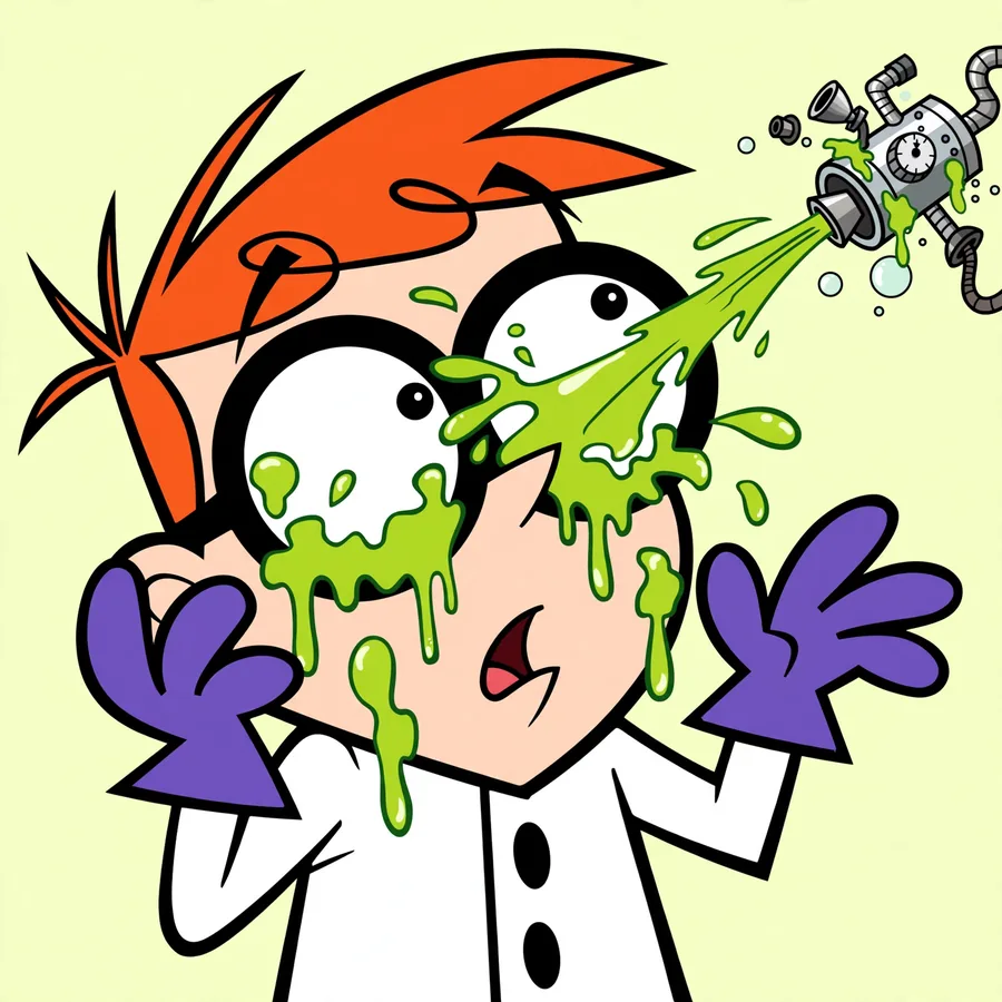 Dexter pfp funny: original green goo squirt surprise