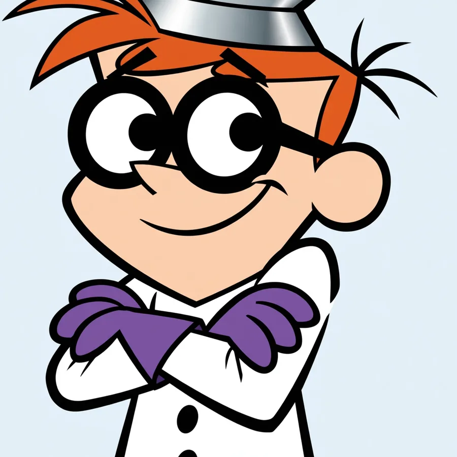Funny pfp Dexter: original wearing a funnel hat