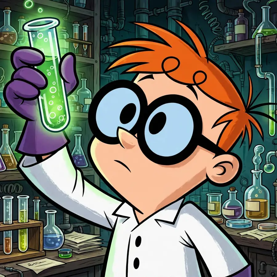 Dexter's Laboratory pfp: original Dexter reaching for the red button