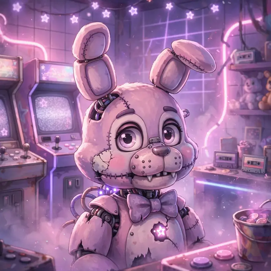 Fnaf aesthetic: original pastel horror animatronic portrait
