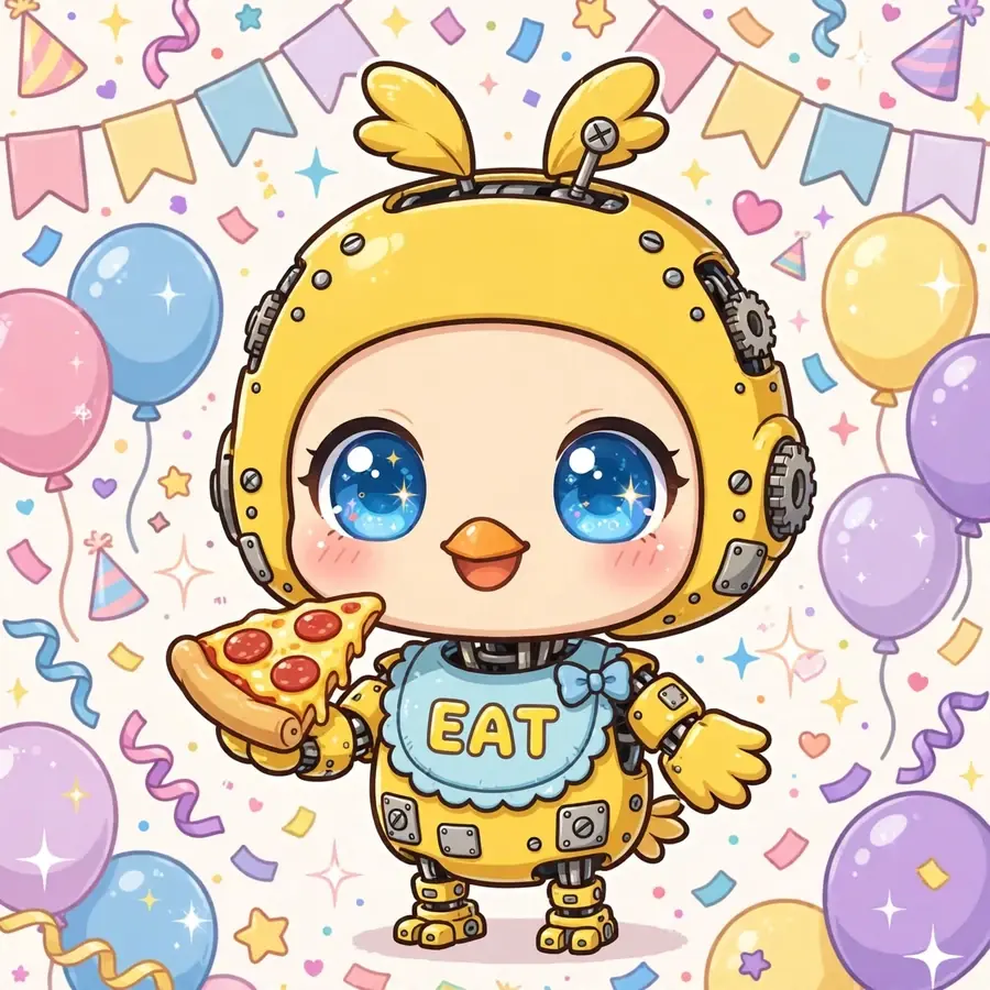 Pfp fnaf: original chibi Chica the Chicken adorable portrait