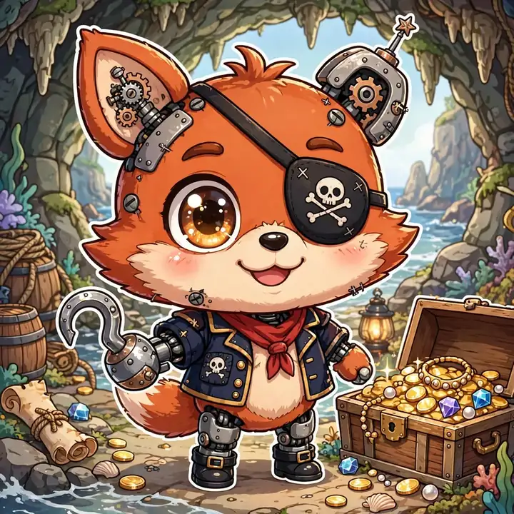 Fnaf cute pfp: original chibi Foxy the Pirate Fox