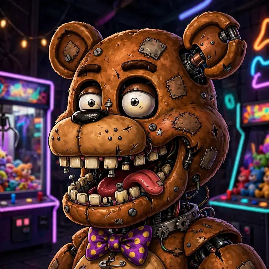 Funny fnaf pfp: original Freddy Fazbear with goofy grin
