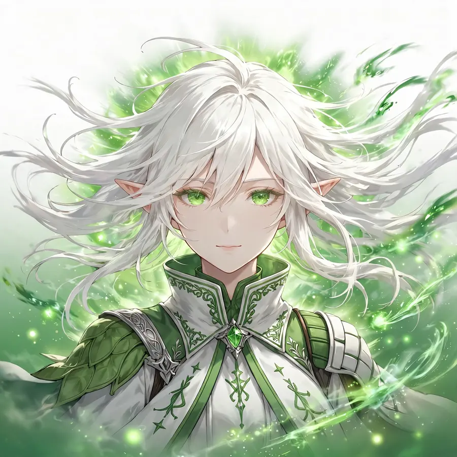 Frieren magic pfps: original windswept hair with swirling mana armor