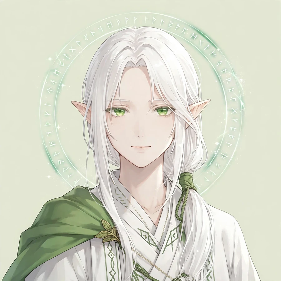 Frieren pfp sad: original faint magic circle and quiet stare
