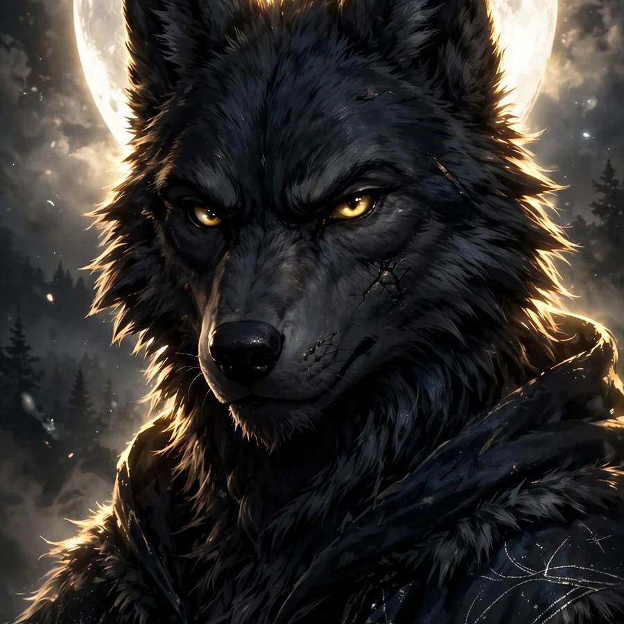 Wolf furry pfp: original baby wolf pup furry with big innocent eyes