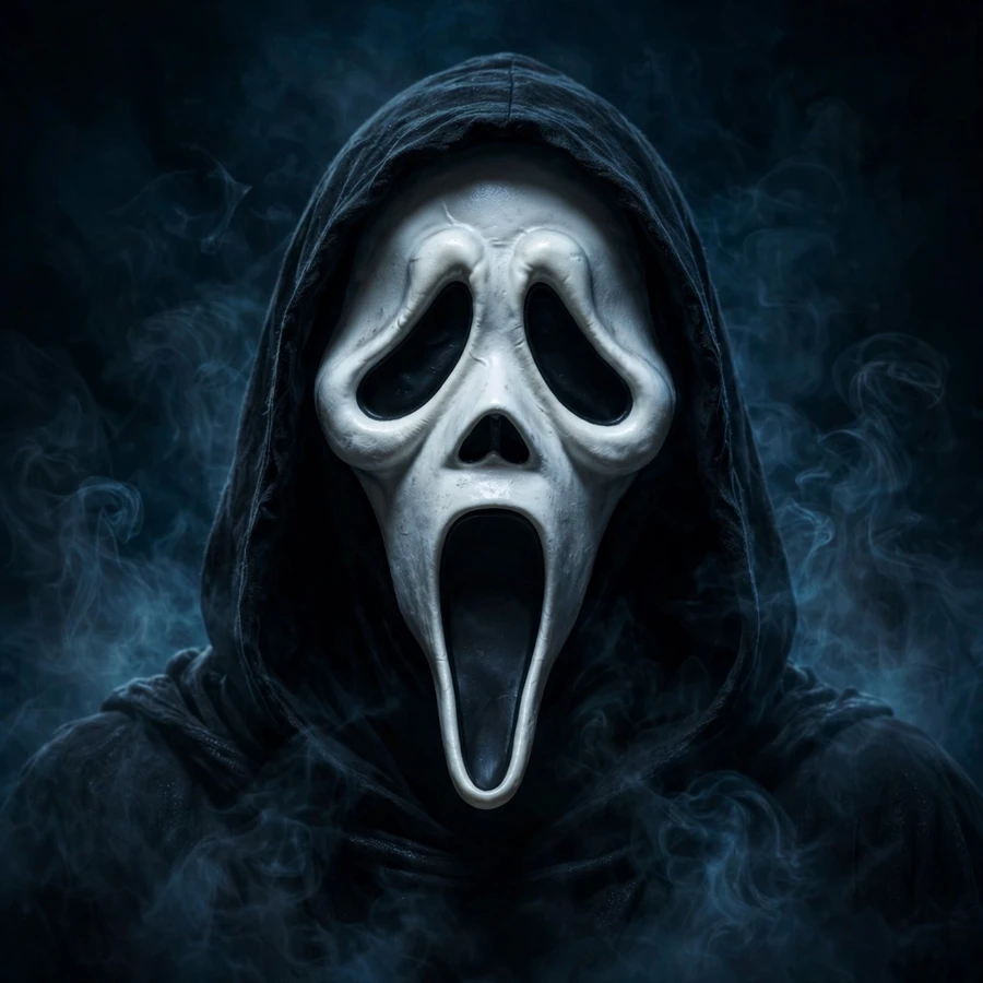 Ghostface pfps: hooded figure wearing the iconic scream mask