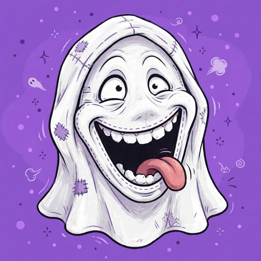 Scream mask pfp: silly ghost face with a derpy grin