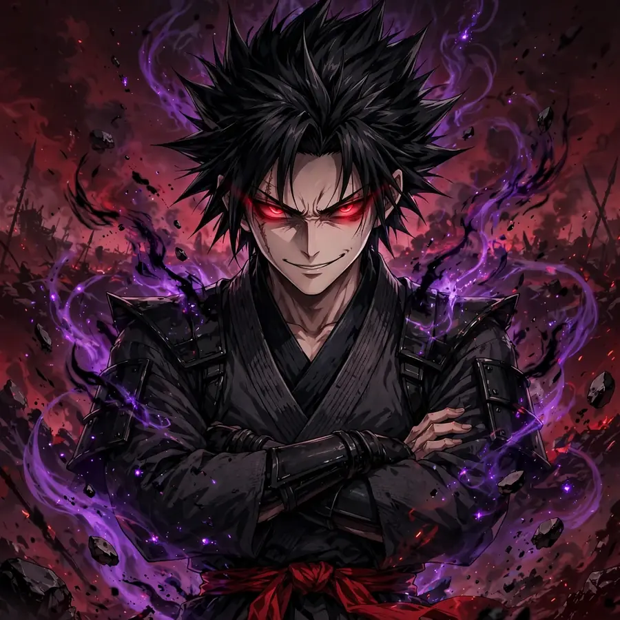 Dark goku pfps: original hero silhouette under a blood-red moon