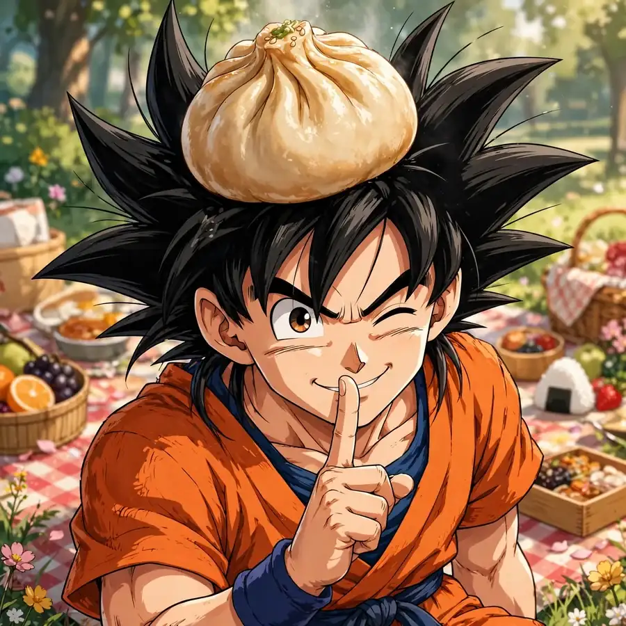 Goku funny pfp: original hero with exaggerated shocked expression