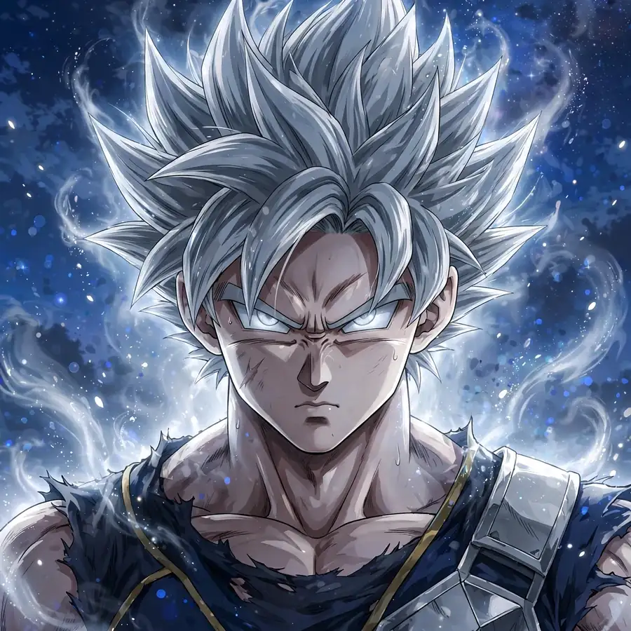 Goku ultra instinct pfp: original divine form with flowing silver hair