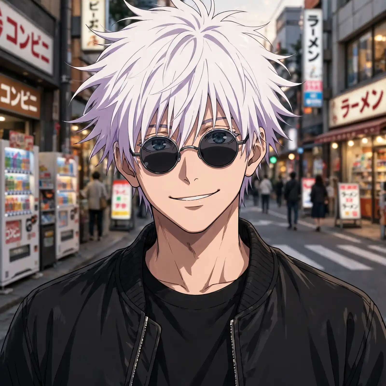 Casual gojo pfp: original Satoru Gojo in street style clothes