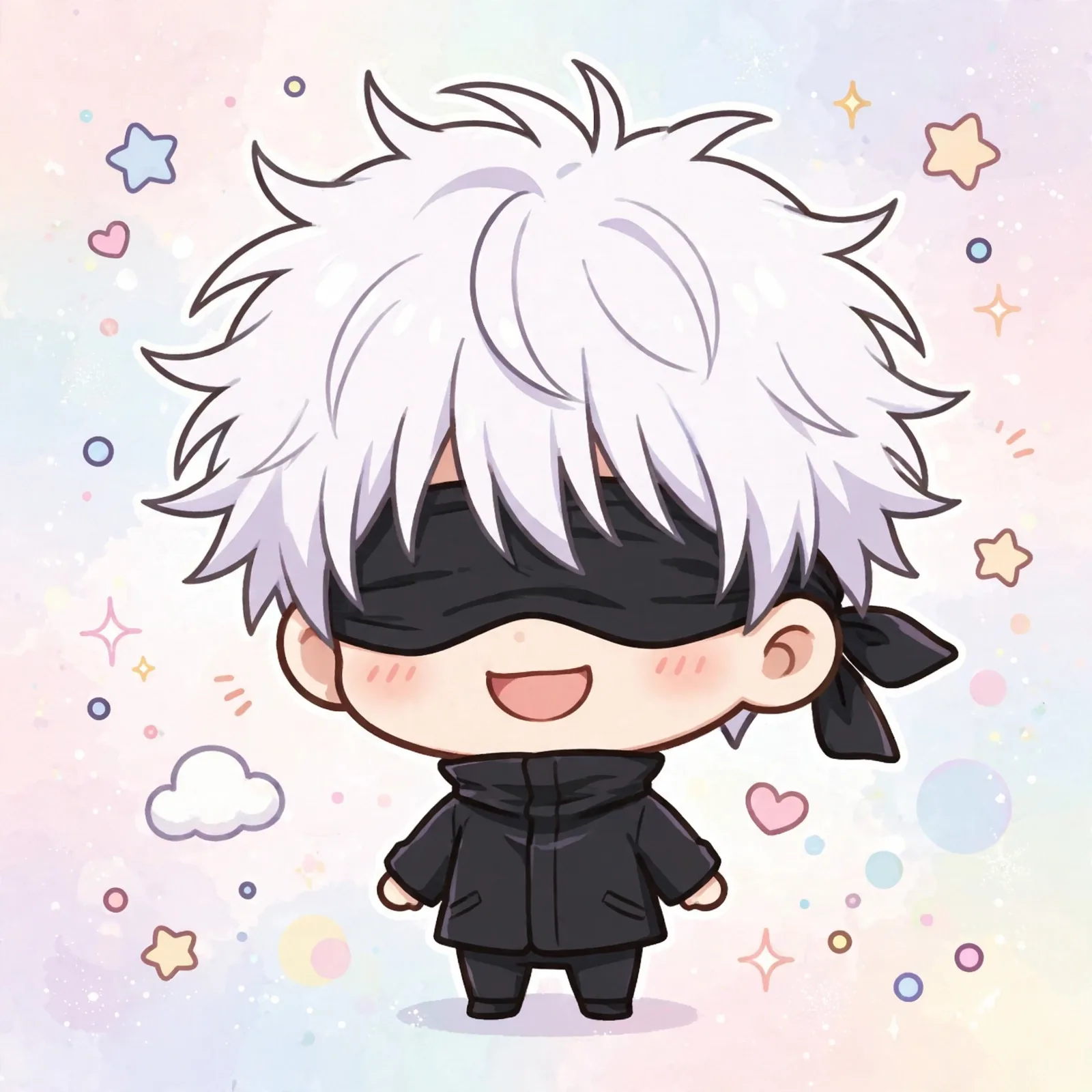 Chibi gojo pfp: original tiny Satoru Gojo with oversized head, cute