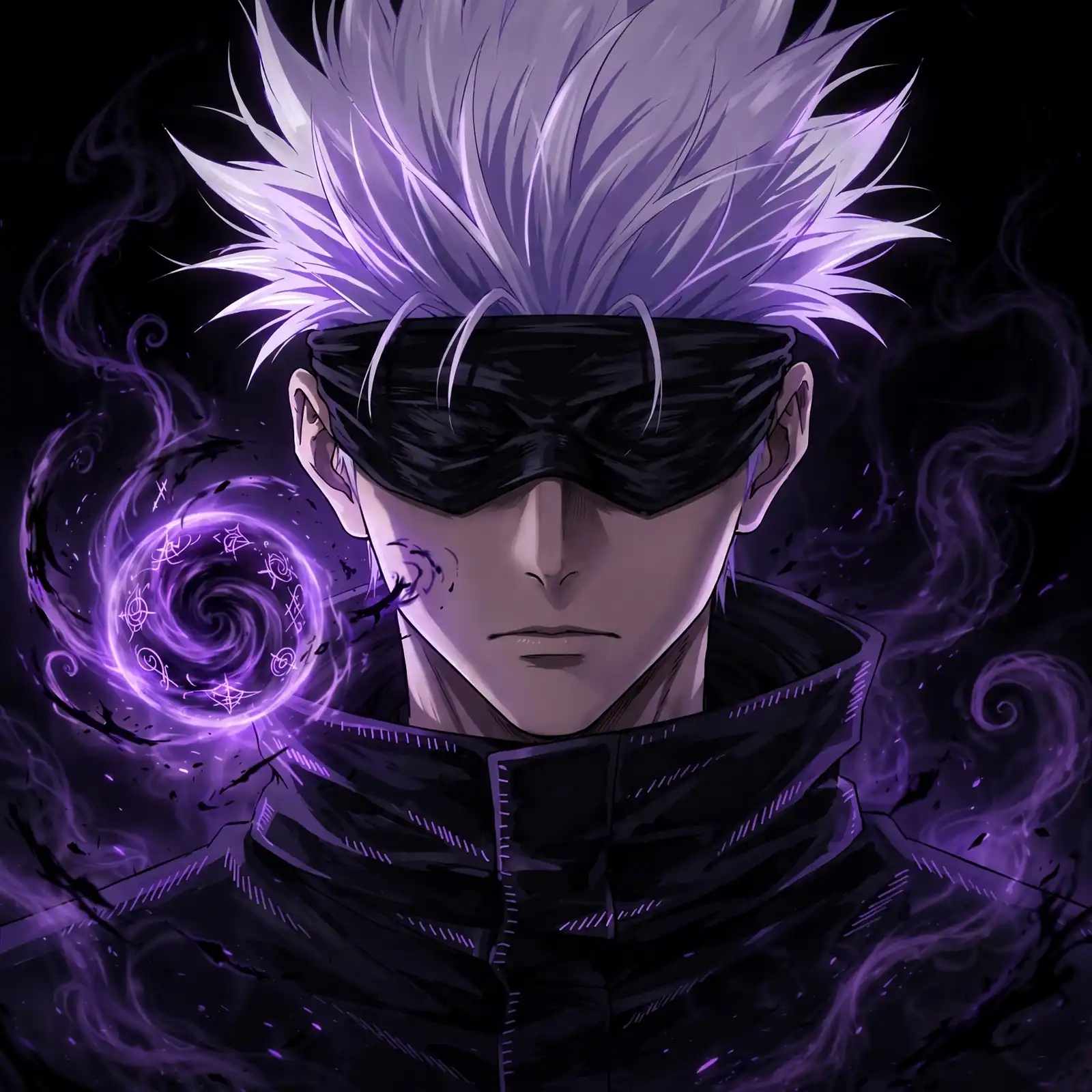 Dark gojo pfp: original Satoru Gojo with hollow purple cursed energy