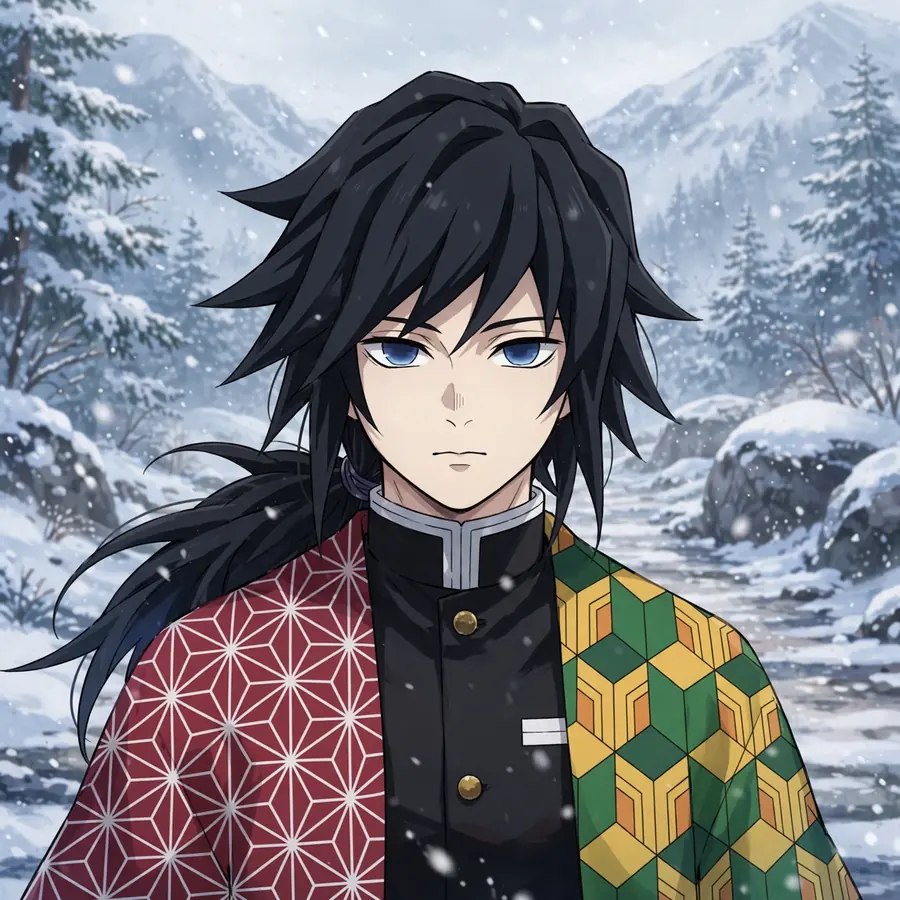 Giyu pfp calm: original snowy path