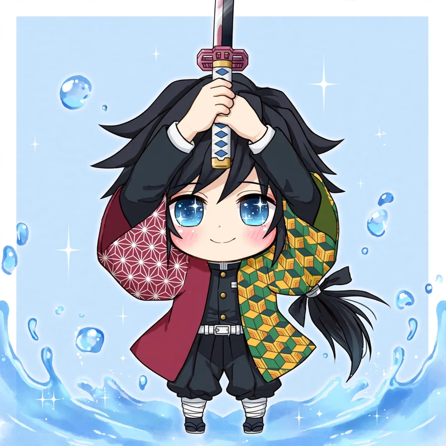 Giyu pfp chibi: original sword overhead