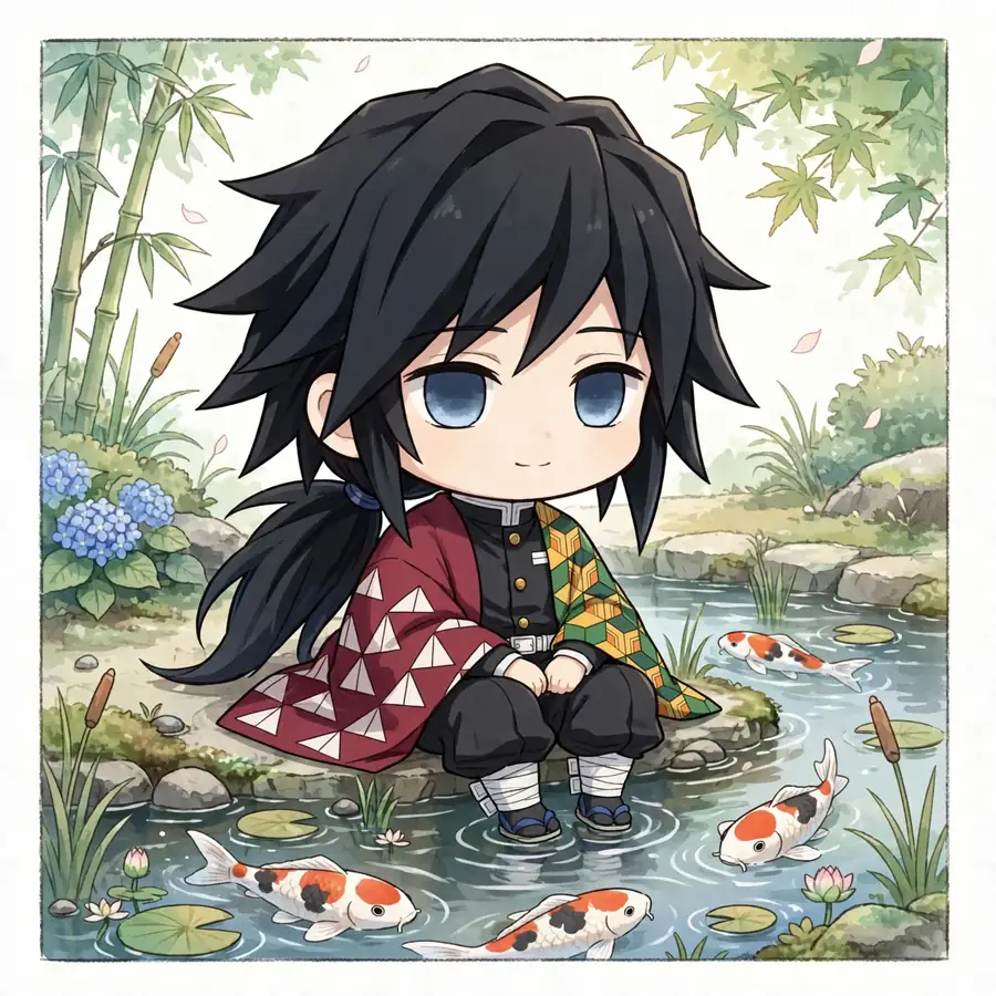 Chibi Giyu pfps: original koi pond