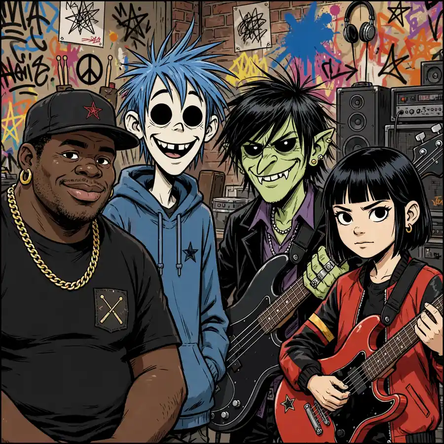 Gorillaz band pfps: original iconic pose